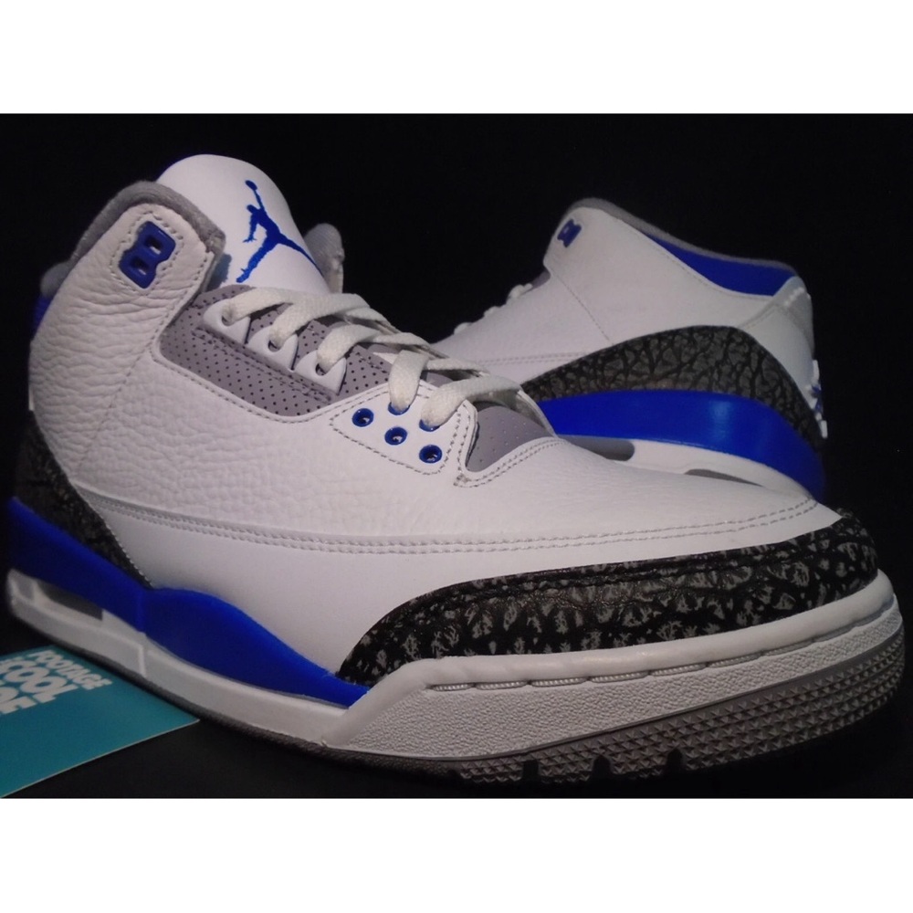 NIKE AIR JORDAN III 3 RETRO WHITE RACER BLUE BLACK CEMENT GREY CT8532-145 11